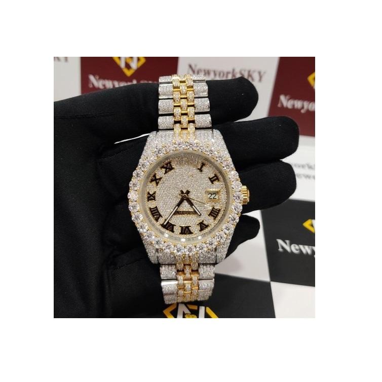 Letest Design 2024 Automatic Movement Mechanical VVS Moissanite Diamond Studded Wrist Watches For Him Her Fashion Jewelry