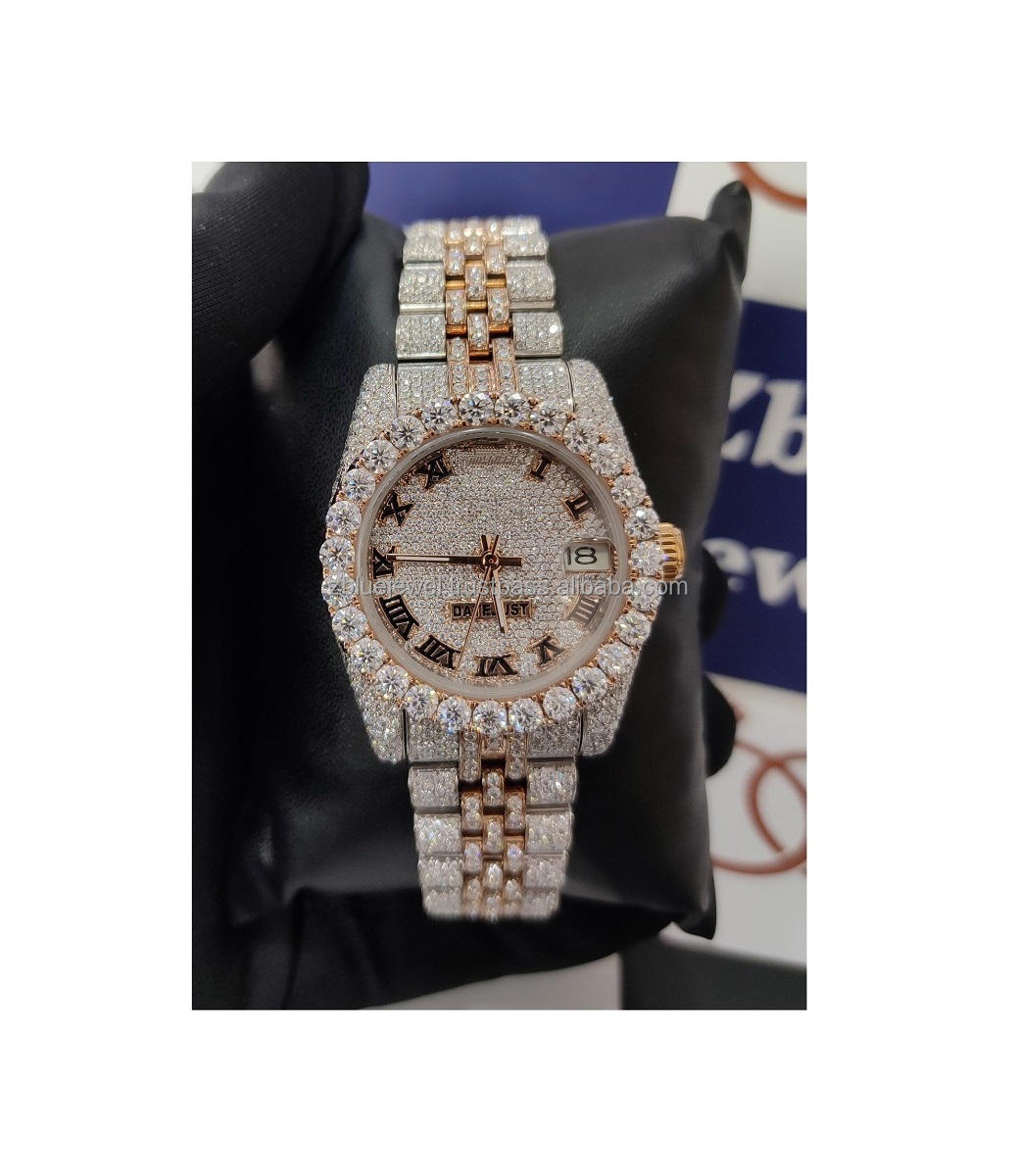 Wholesale Factory Price Hip Hop Iced Out Moissanite Diamond Fashion Jewelry VVS Moissanite Women Watches from Indian Supplier