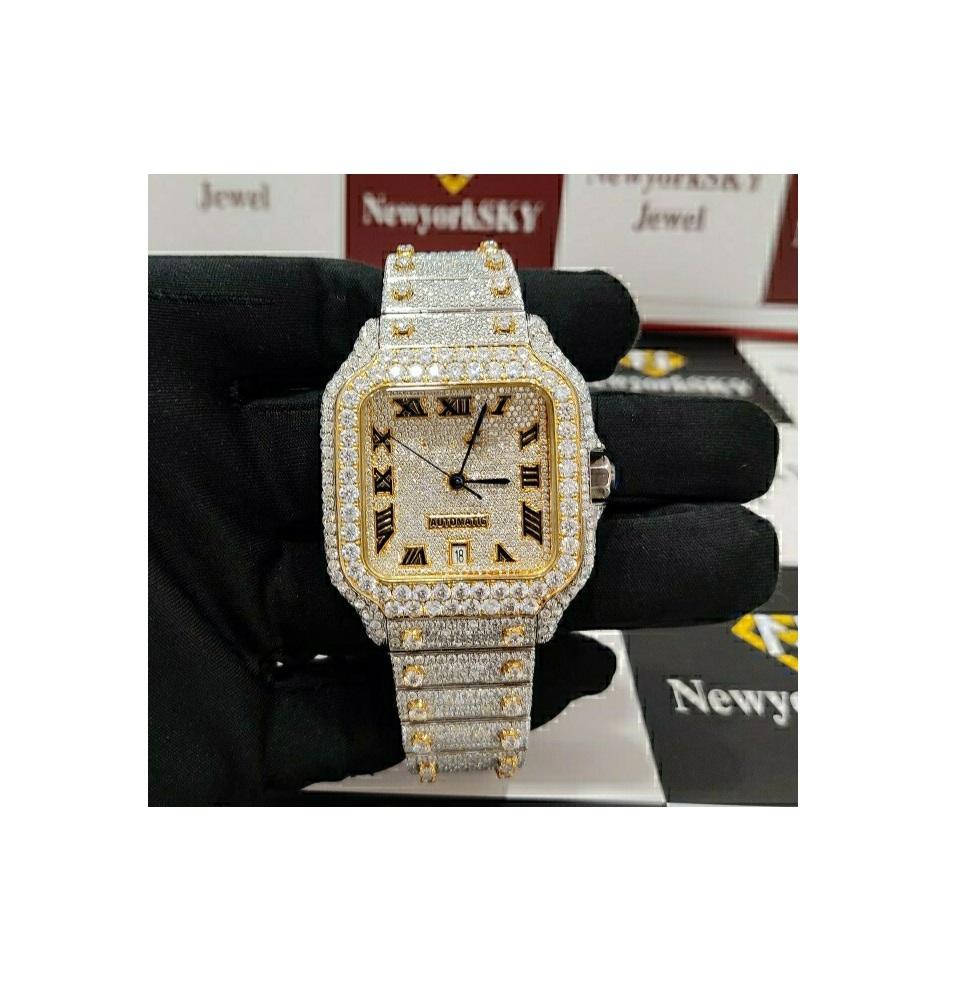 Diamond Tester Hip Hop Moissanite Diamond Iced Out Watch Men's Jewelry Quartz Wrist Date Mechanical Lab Grown Watches Supplier