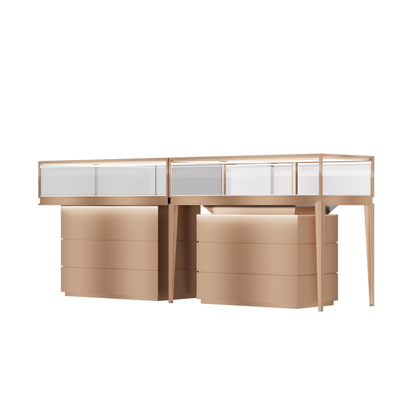 High quality Tempered Glass stainless steel retail jewelry watch glasses suppliers jewelry display showcase with light