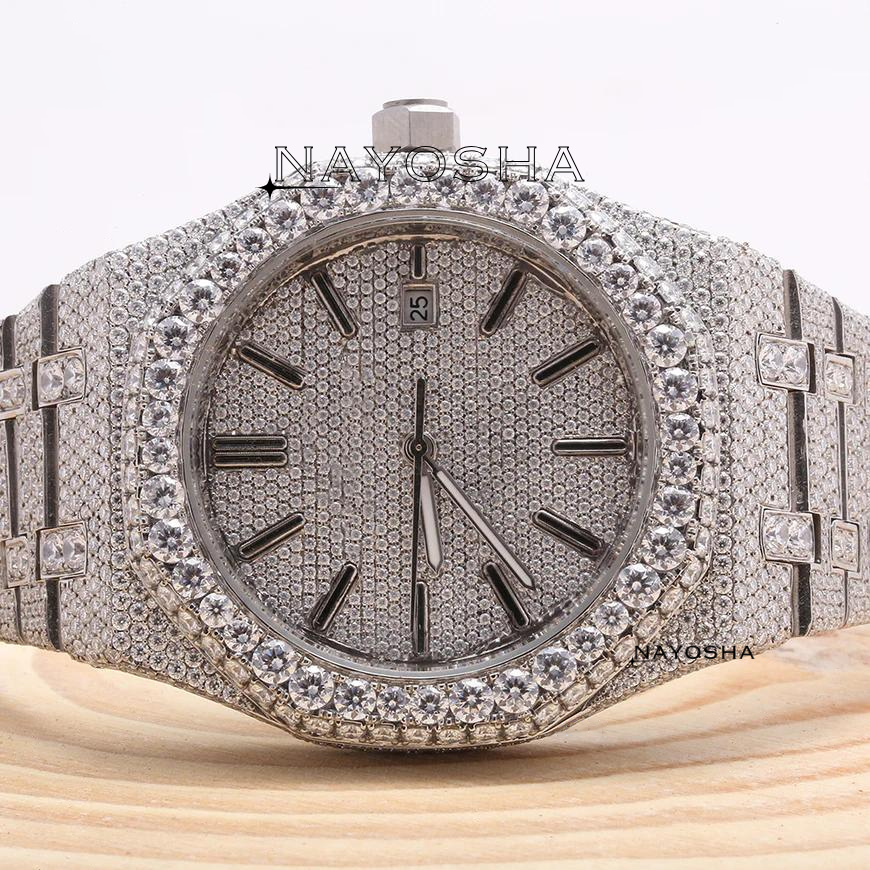 Latest Vvs Moissanite Watch Pass Diamond Tester Mechanical Gia Certified 925 Silver Gold Plated Iced Out Luxury Fine Jewelry