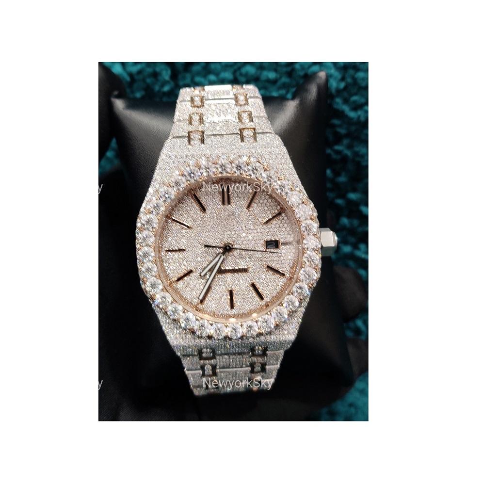 Wholesale Factory Price Hip Hop Iced Out Moissanite Diamond Fashion Jewelry VVS Moissanite Men Watches from Indian Supplier