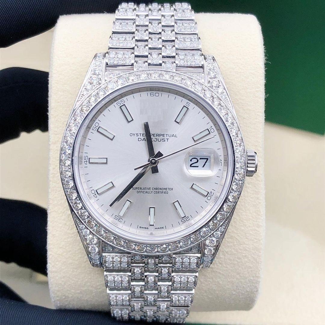 Original Premium Quality Handmade Automatic Movement Band Iced Out Unisex Luxury Fine Jewelry Moissanite Diamond Watch