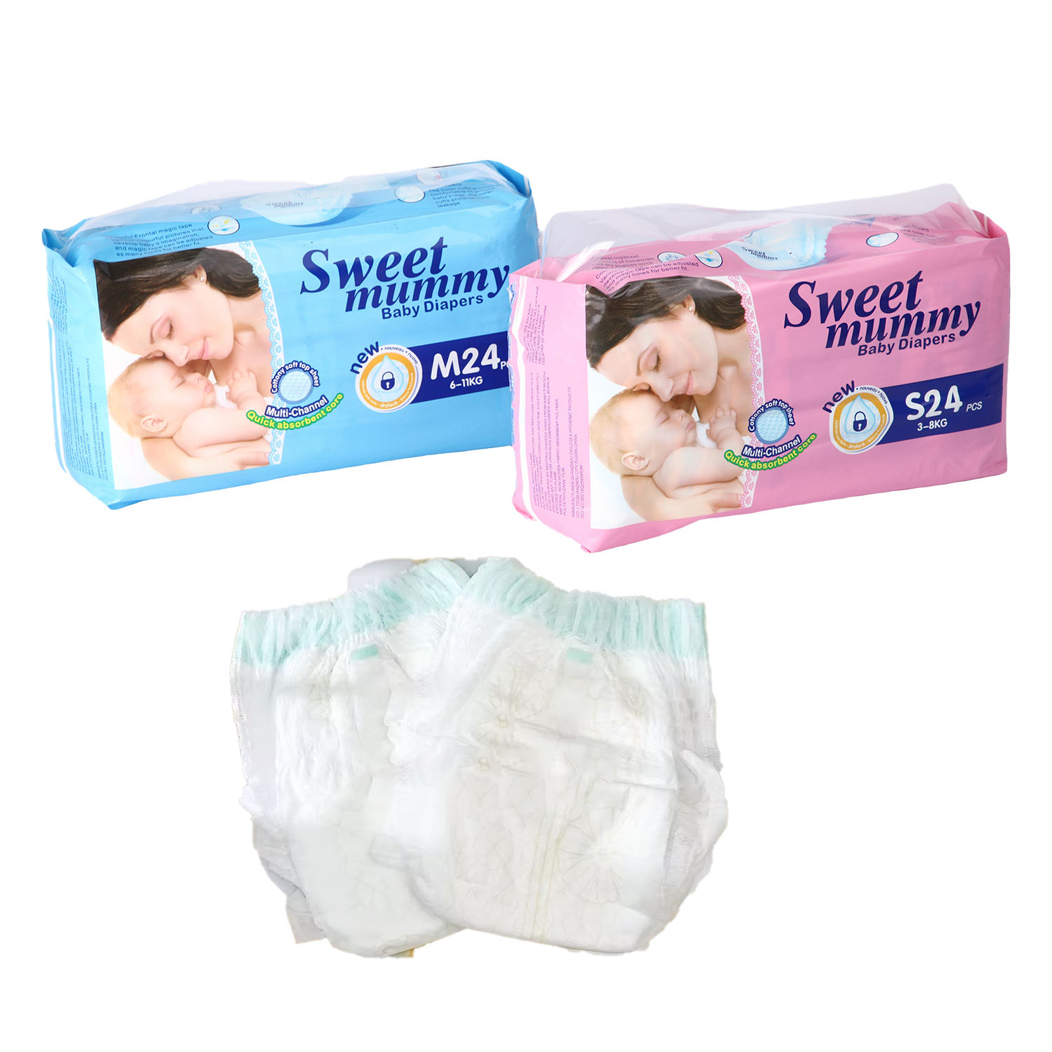 Free Sample Custom Diapers SAP Soft Cloth like Touch Breathable Disposable Pull Small Size Baby Diapers Pants