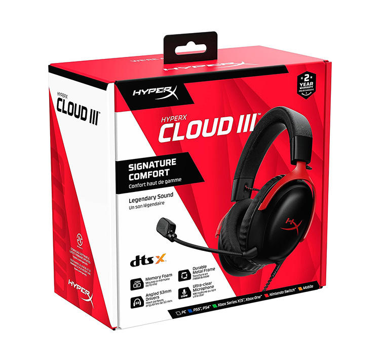 High Quality USB Gamer Headset Wired With Microphone HyperX Cloud III Wired Gaming Headset for PC, PS5, Xbox Series