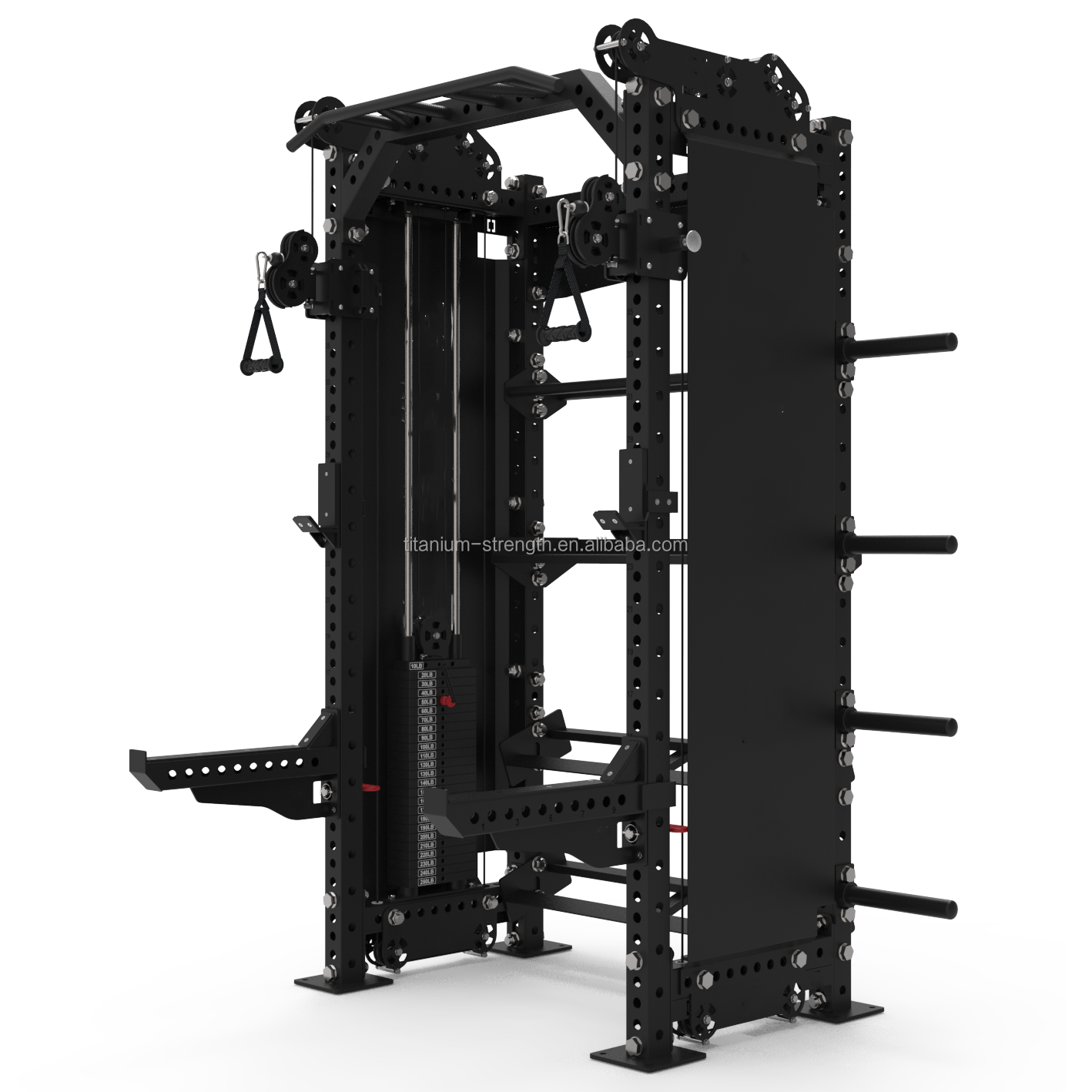 W6015BA Titanium New Item All In One Combo Compact Gym Equipment Half Rack Functional Trainer With Storage