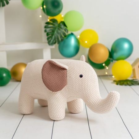 Exclusive Design Luxury Family Decoration Children's Gift Baby Room Beige Plush Elephant Toy