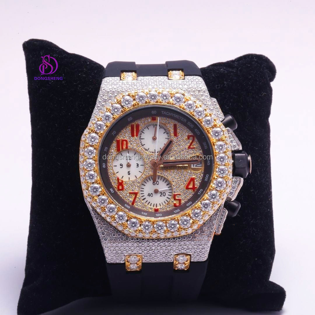Dongsheng jewelry Wholesale Custom Men c Watches Iced Out Moissanite Luxury Fashion VVS Moissanite Watch