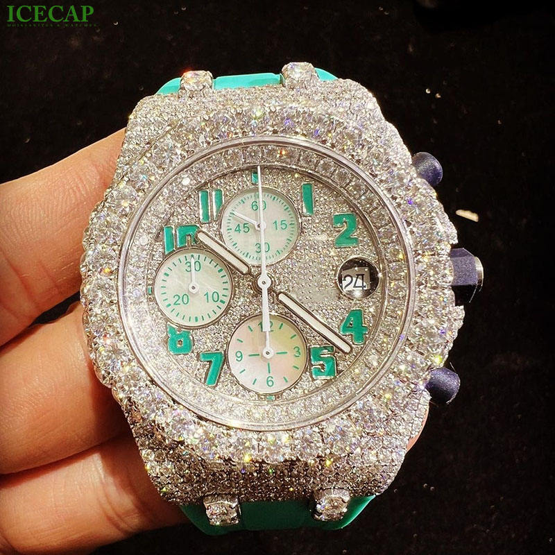 High quality fashion handmade Ice Out Watch Men's and women's luxury jewelry Moissanite Diamond Watch Smartwatch