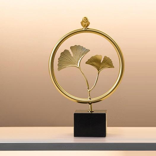 Luxury Home Decoration Nordic Creative Golden Ginkgo Leaf Ornaments Home decor for Living Room TV Cabinet