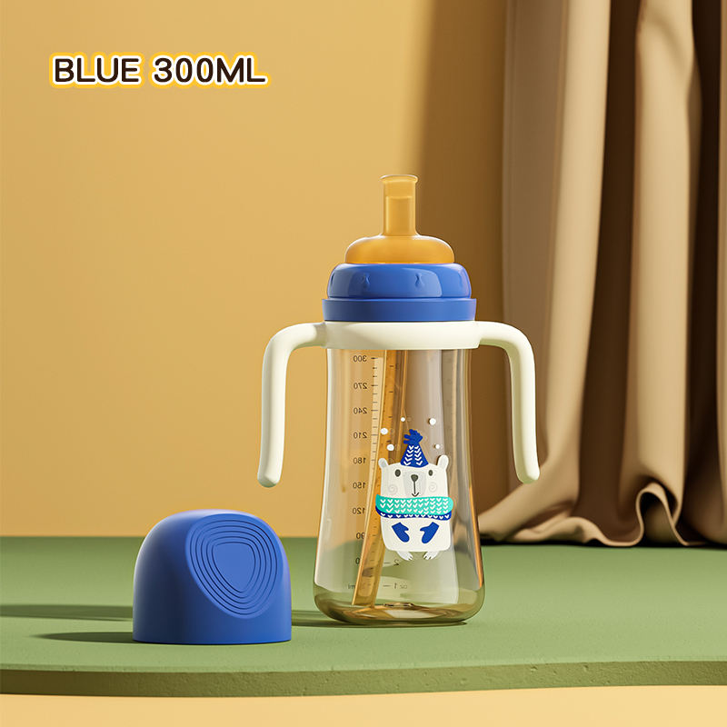Hot Selling Baby Products Baby Bottle 300ml Standard Neck food Grade PCT Milk Drinking Hand Free Colourful Baby Bottle