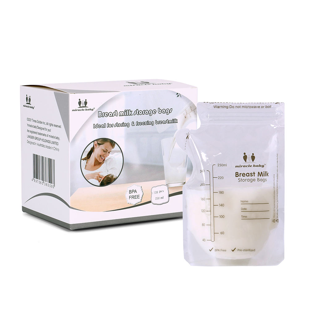 Miracle Baby Factory Wholesale Reusable Breast Milk Storage Bags Single Pack Bpa Free Pre-sterilized Breastmilk Bag
