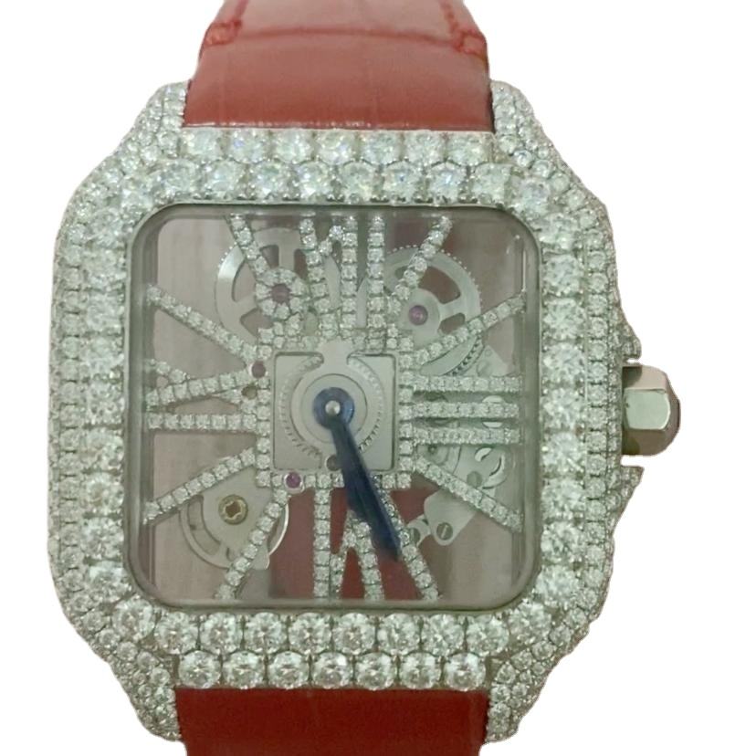 2023 Hip Hop Jewelry Customize Watch Luxury VVS Moissanite Diamond Bust Down Watch For Men