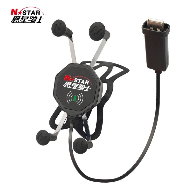 Hot sale L wireless fast charging QC3.0 5V / 9V / 12V motorcycle riding mobile phone holder fixed accessories round tube