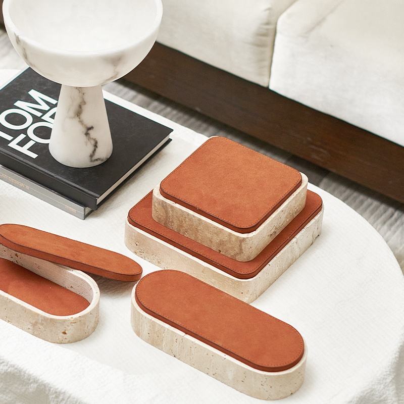 Custom vintage interior design home decoration marble storage box set home decor object