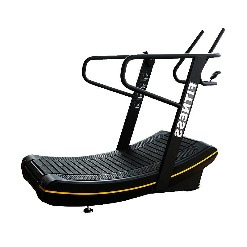 High-End Cardio Equipment Curved Nylon Belt Treadmill Mechanical Driving for Gym Use-Hot Models