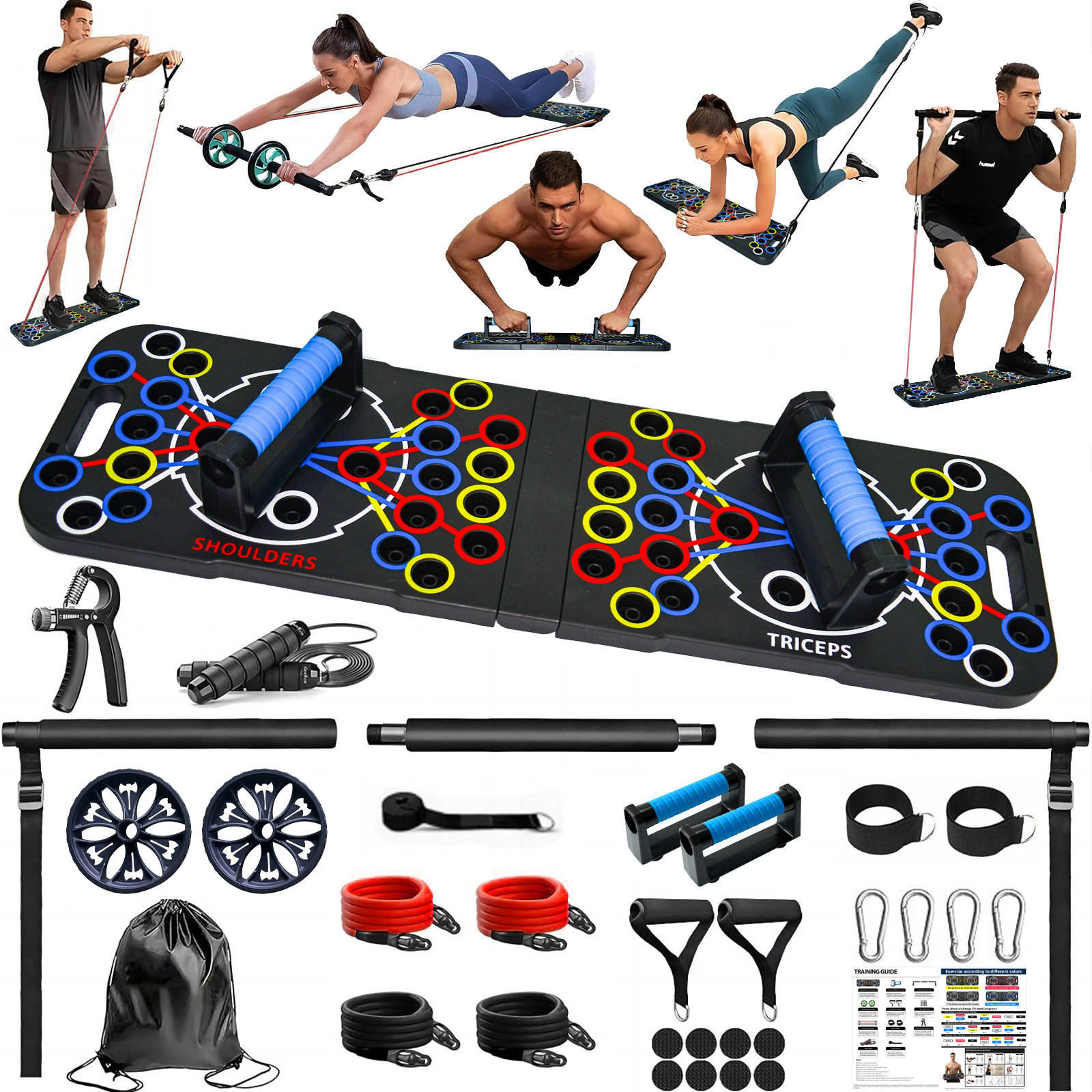 Home Workout Equipment Multi-Functional Pushup Bar Foldable Fitness Floor Chest Muscle Exercise Strength Arm Push Up Board