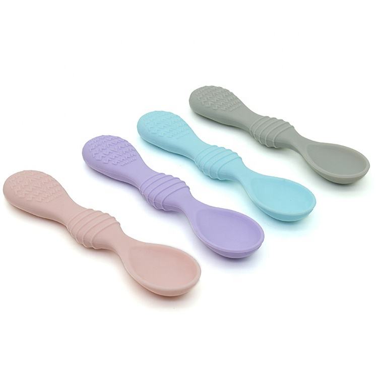 New Arrived Baby Products of All Types Soft Food Grade Silicone Infant Feeding Spoon