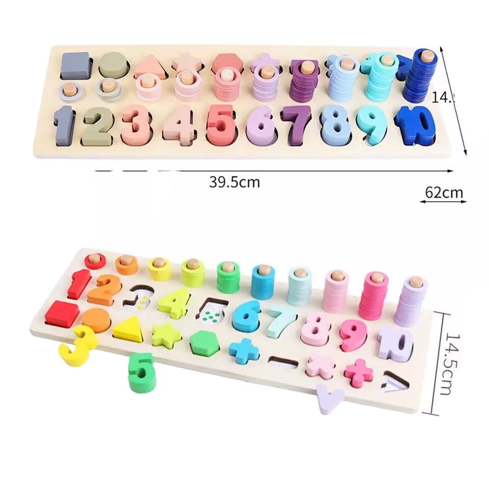 2021 New hottest high quality Kids Toys Montessori Educational Toy 3-in-1 wood child numbers matching board game