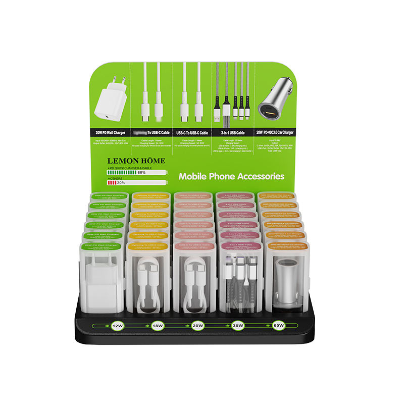 2024 New item mobile phone accessories display rack gas station counter display stand set