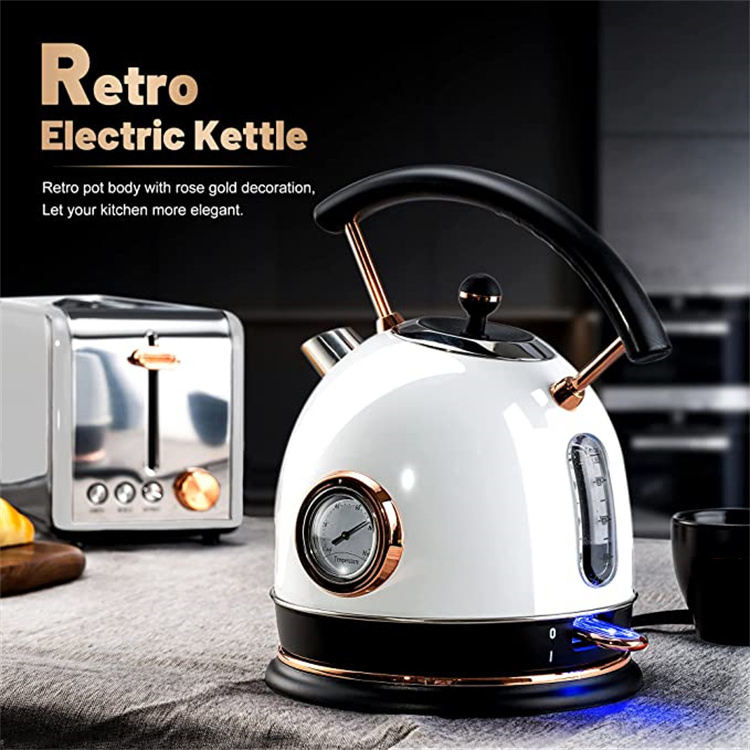 RTS New stainless steel 1.8 liter quality electronic water kettles retro electric kettle home appliances