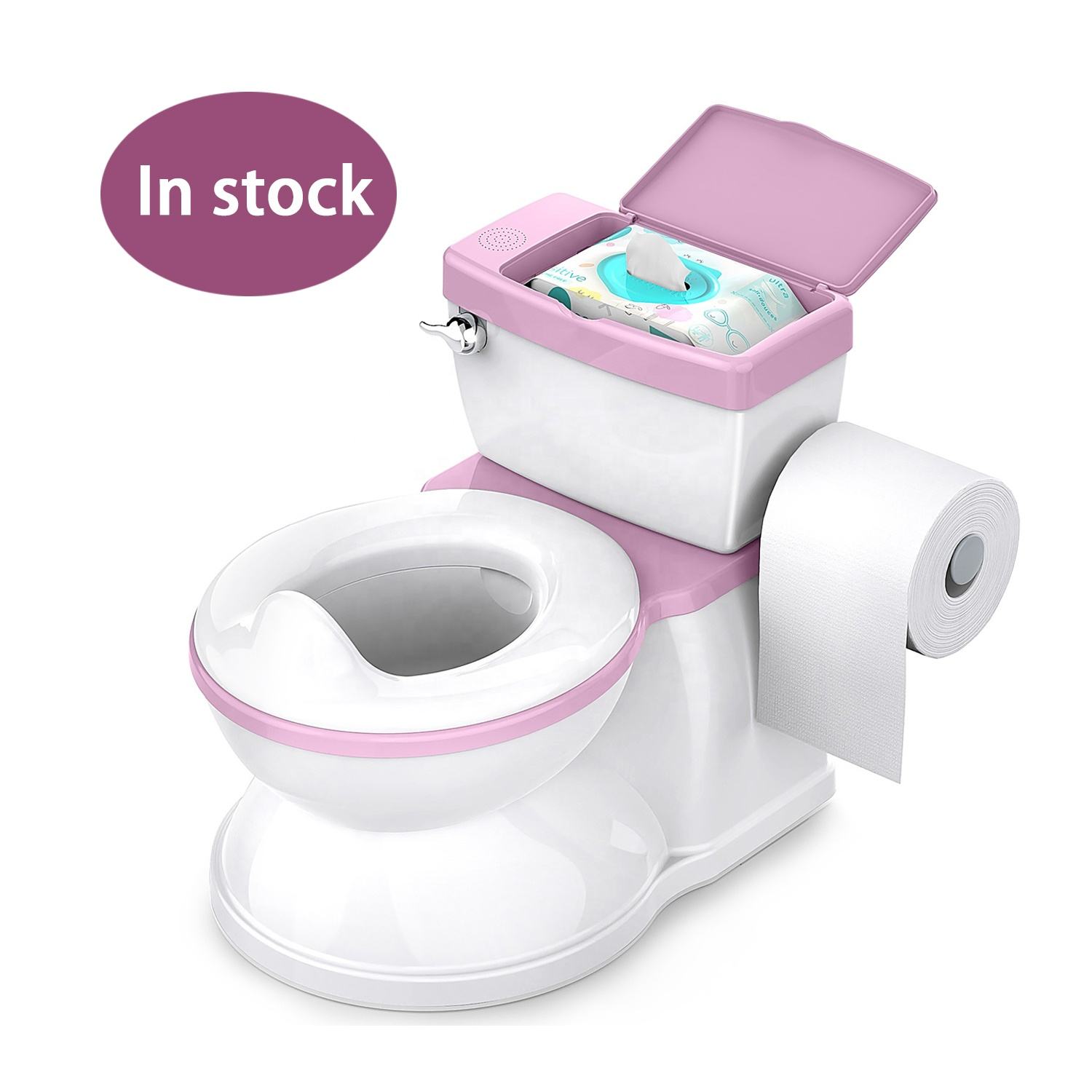 2023 OEM baby training toilet new children training potty seat large size simulation plastic potty with free sample baby product