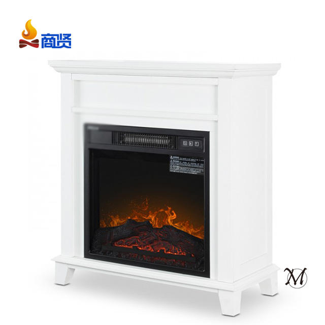 18'' Classical Button Home Decor with White Wooden Mantel ERP Electric Fireplace stove heater