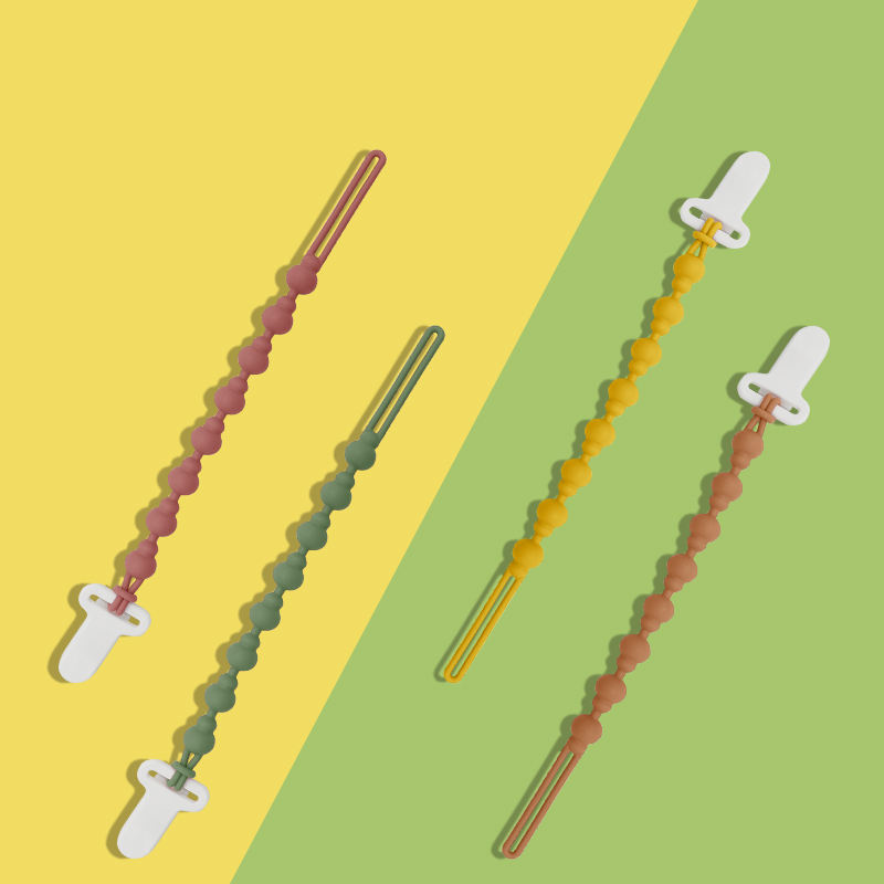New Arrival Baby Product Eco Friendly Baby Pacifier Holder Chain Non-toxic Kids Teething Chain Food Grade Silicone Pacifier Clip