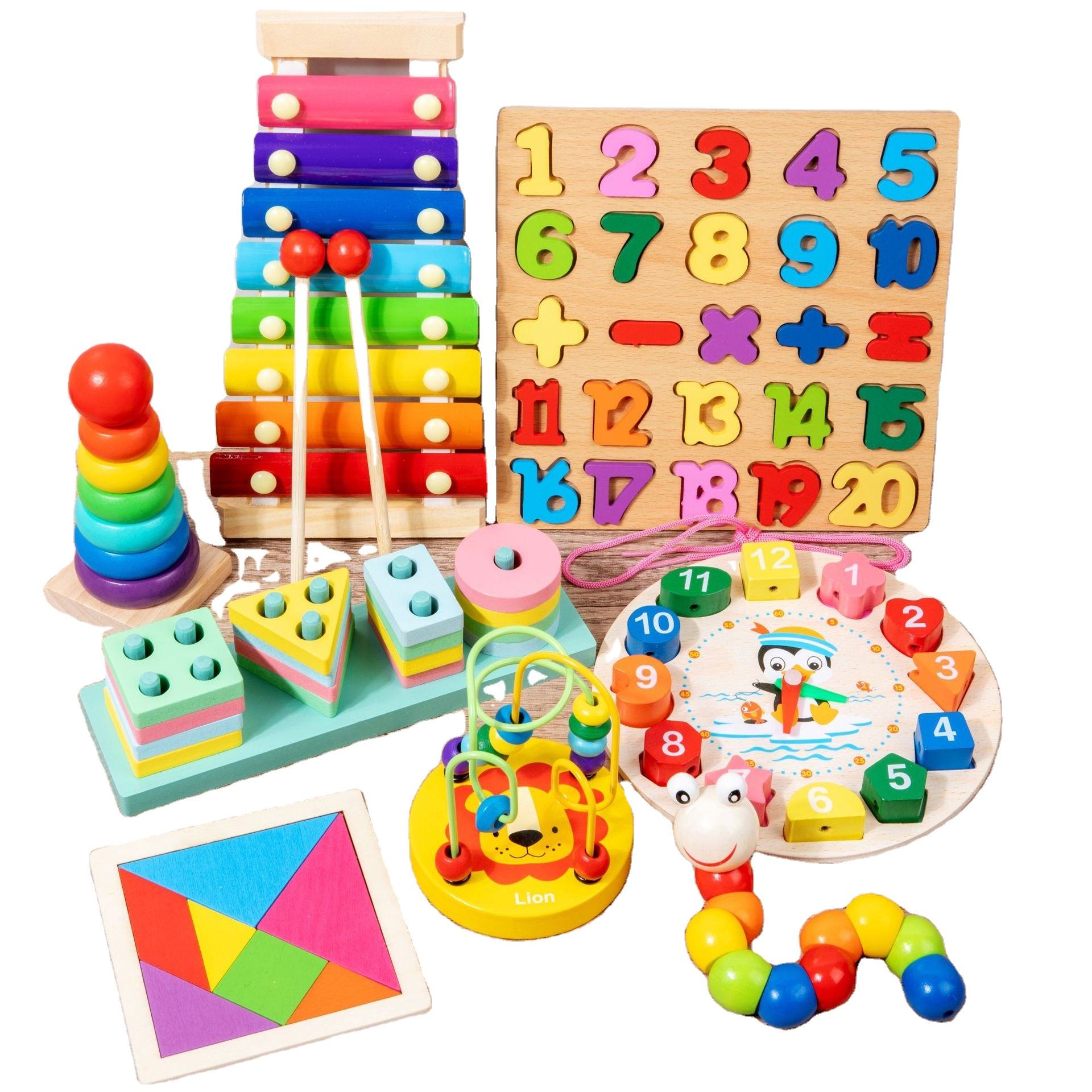 Wholesale Kid Building Block Toys Montessori Toys Intellectual Development Gifts Kid's Wood Toys