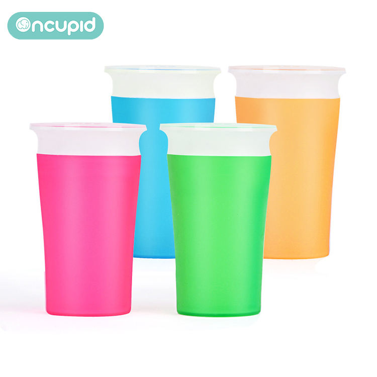 Best seller rotation magic plastic babies 360 degree miracle water trainer baby cup with double handle
