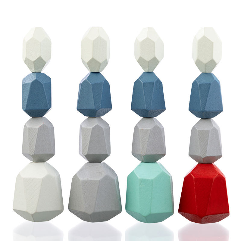 Hot Toys Baby Wooden Montessori Educational Toys Stacking Stones Rainbow Game Balancing Building Blocks Sets For Kids Gift