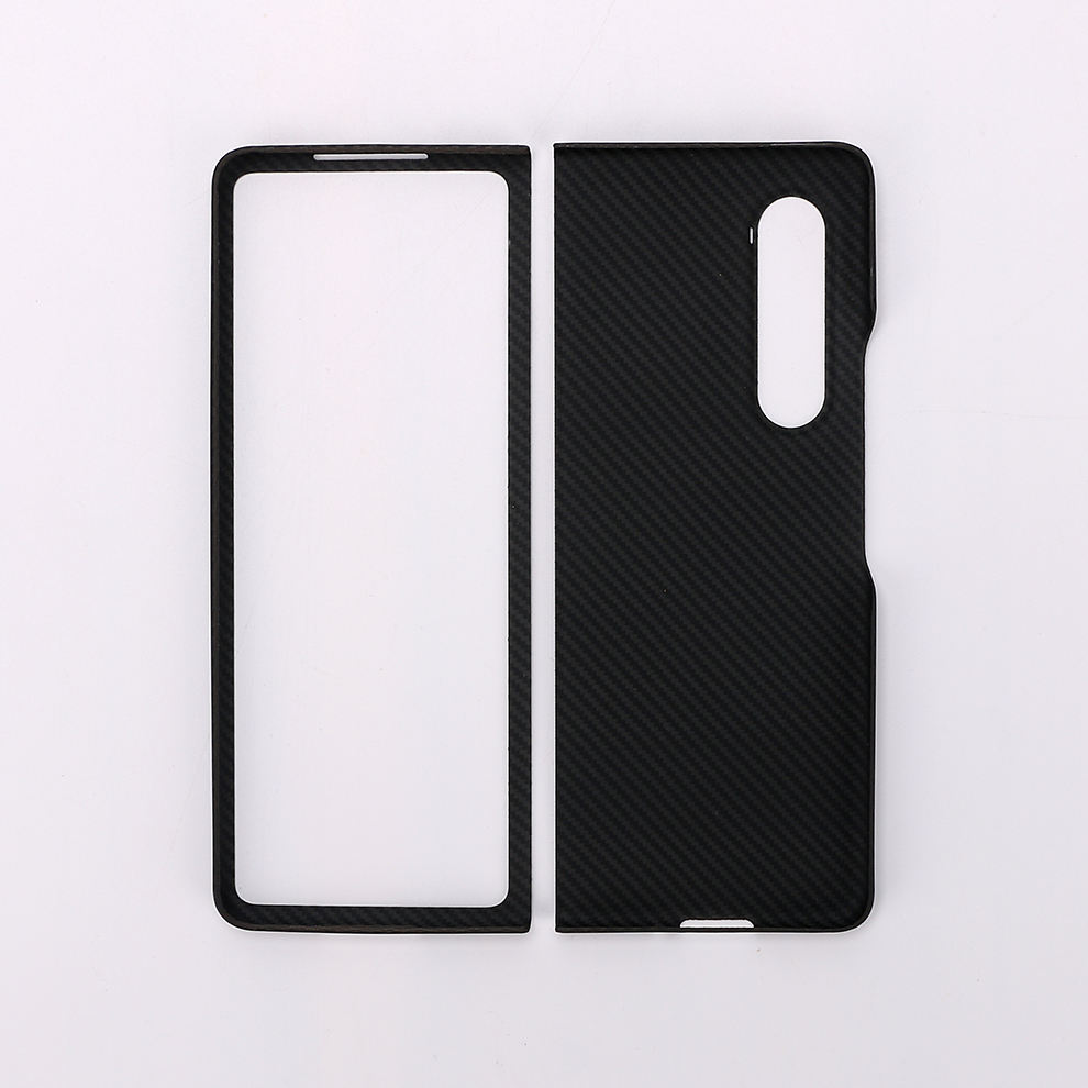 2021 New Luxury Phone Case For Samsung Galaxy Z Fold 3 Aramid Carbon Fiber Mobile Phone Cover Customized Cell Phone Accessory