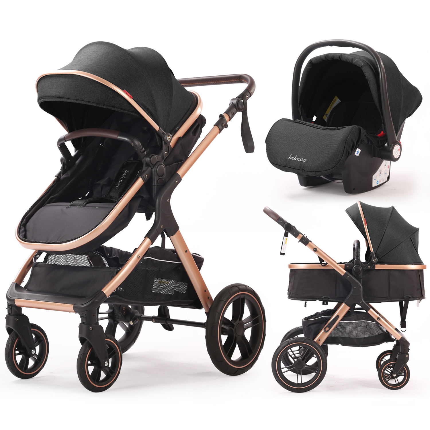 Hot Selling Baby Stroller Travel Stroller Baby Pushchair Kinderwagen Luxury Foldable Baby Stroller Pram 3 In 1