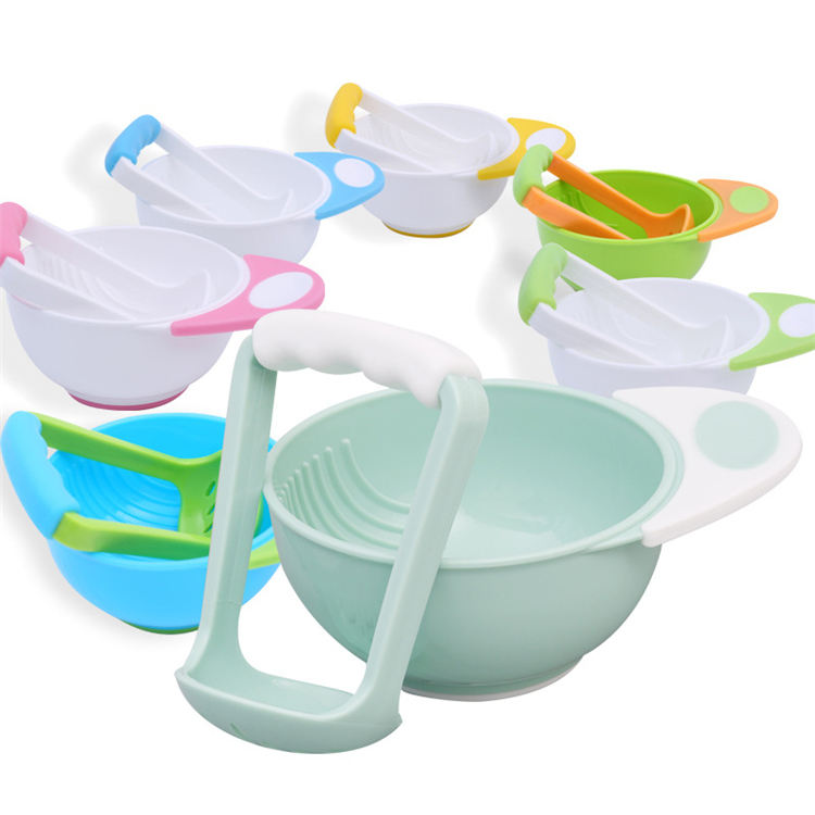 Baby Food Grinder Feeding Food Bowl Safety Processor Kid Dish Feeder Feeding Bowl Kids Grinding Set Food Mills Tools Tableware