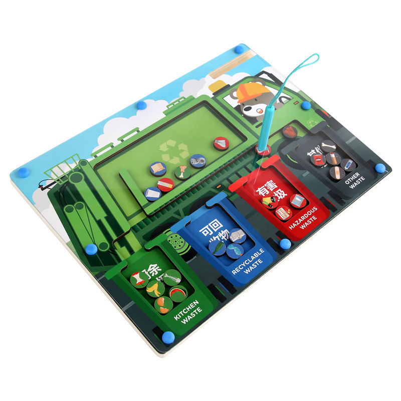High quality educational toys for kids Magnetic garbage sorting car helps children to learn early education Boys and girls