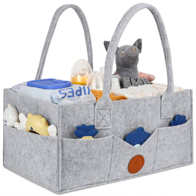 Wholesale Design Baby Diaper Caddy Organizer Mommy Bag Baby Shower Basket Portable Nursery Storage Tote Felt Nappy Bag