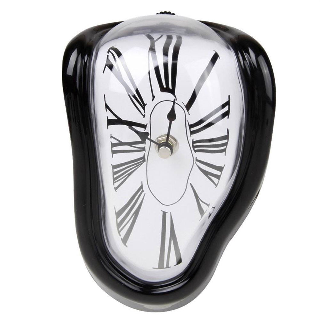 home decor Creative Abstract Twisted Living Room Mute Melting Table Clock