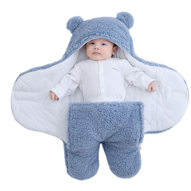 original newborn Factory OEM Baby Products Newborn Baby sleep sack Soft Infant bear shaped plush Sleeping Bag Stroller Wrap Designed baby custom