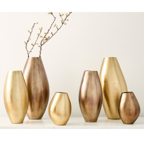 Glossy Finished Aluminum Metal Flower Vase Home Decor And Interior Hotels And Restaurants Flower Pot 