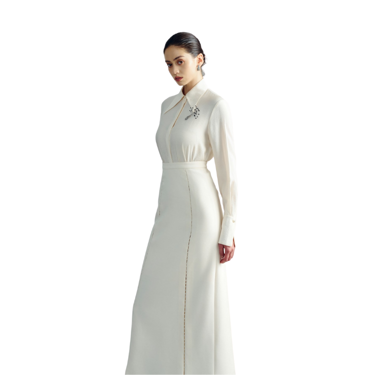 Oriana Slip Skirt Rayon Spandex Woven Fabric Women&#39;s Skirts With Long Sleeve Shirt Ladies Clothes Unique Long A-line Skirt 