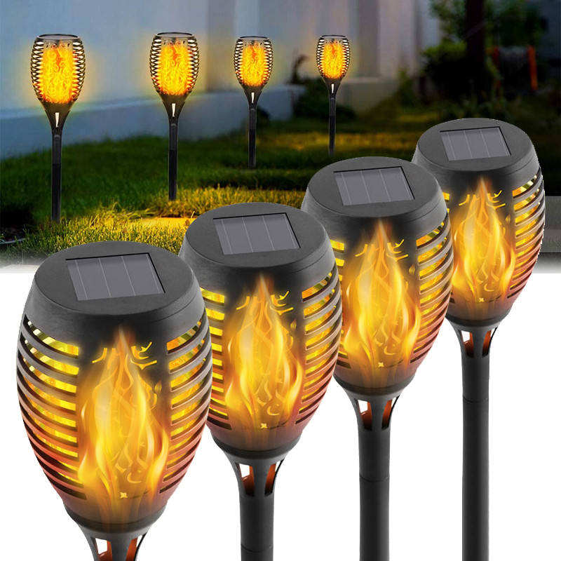 Lawn Decoration Lamp Garden Light Pathway Ground Landscape Waterproof Led Torch Solar Flame Light Outdoor Solar Yard Torch 