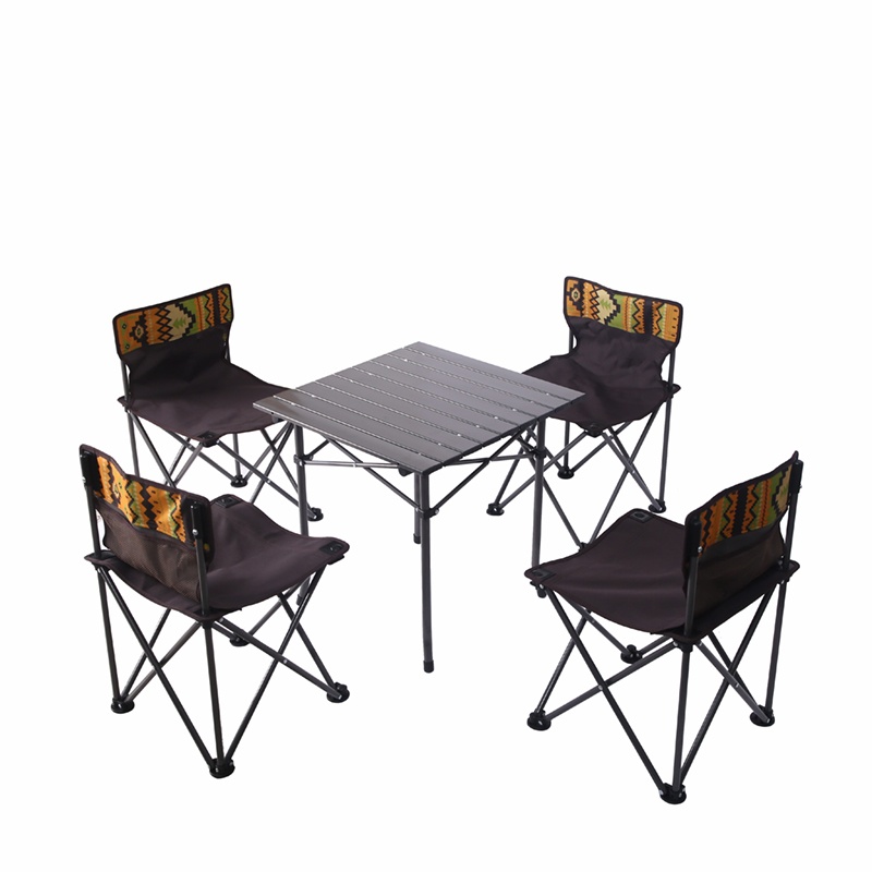 Outdoor Camping Table And Chairs Set Portable Picnic Table Aluminium Leisure Table And Chairs 