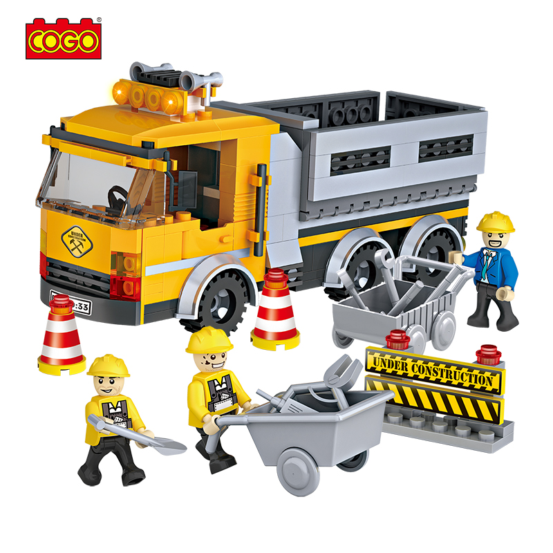 Cogo 263 Pcs City Engineering Truck Building Blocks Bricks Educational Brick Toys For Children 