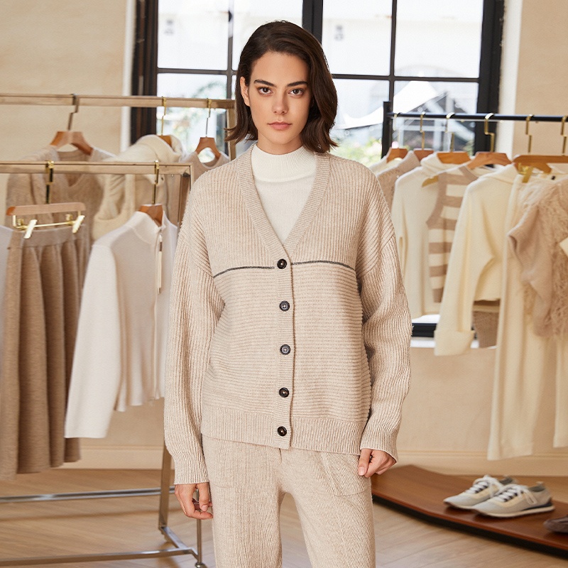 23bc-283 Winter 100% Merino Wool Thick Women&#39;s Clothing Wholesale Sweaters Knit Sweater Coats For Women Clothes 