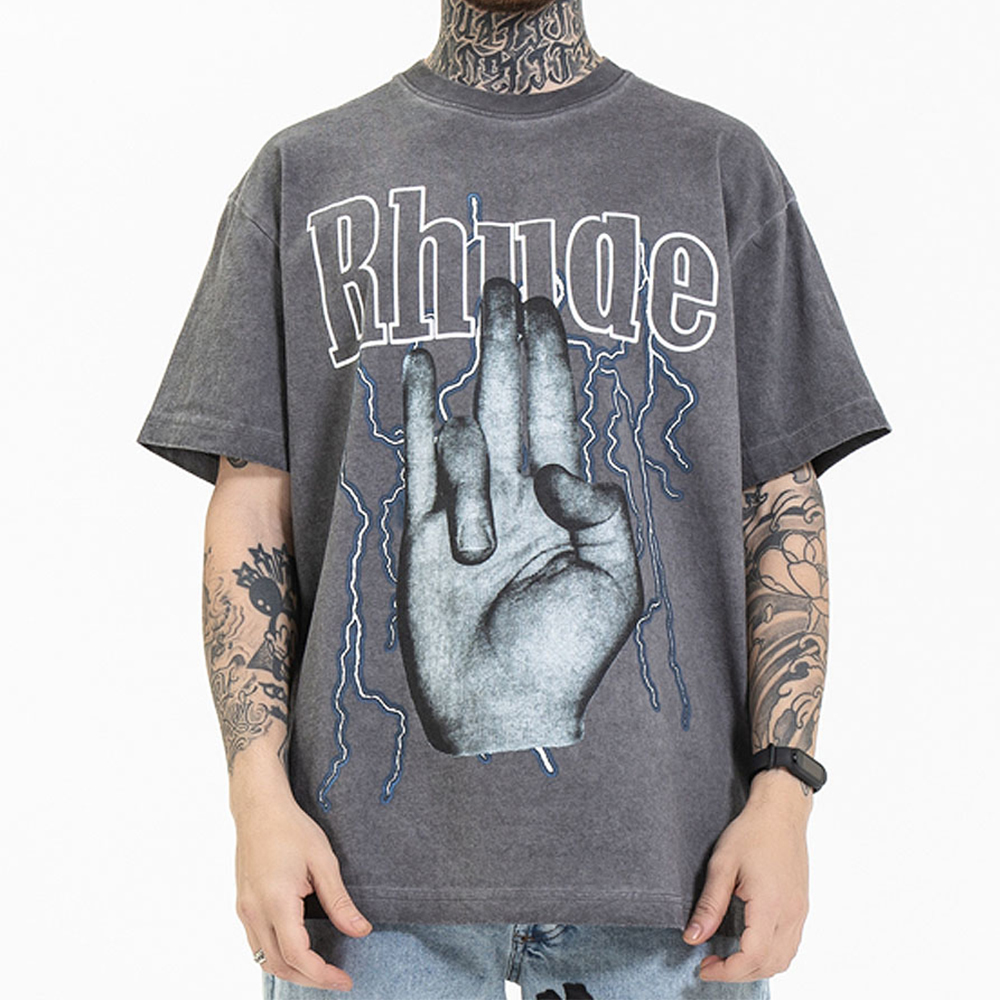 2023 Custom High Quality Tshirts Men&#39;s Clothing 300 Gsm Oversized Crew Neck Washed Tshirt Premium Short-sleeved Vintage T Shirt 