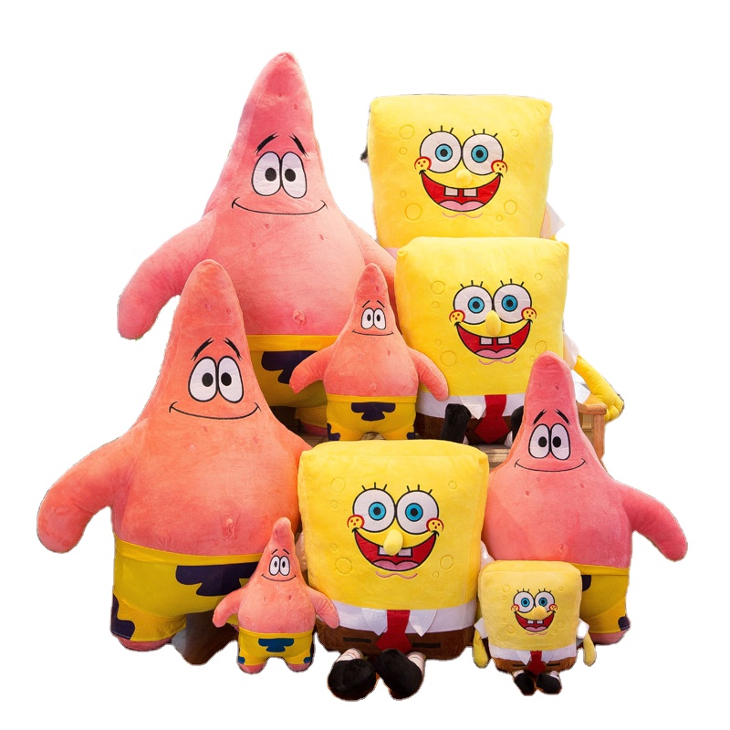 Stuffed Animals Sponges Anime Plush Toys Baby Pillow Bobs Patrick Star Cartoon Doll Christmas Gift For Children Multi Colors 