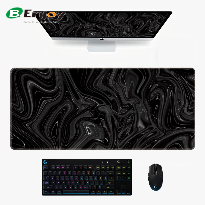 Computer Accessories Black Wave Custom Colorful Design Printed Speed Fabric Surface Extra Large Gaming Mouse Pad Desk Mat 