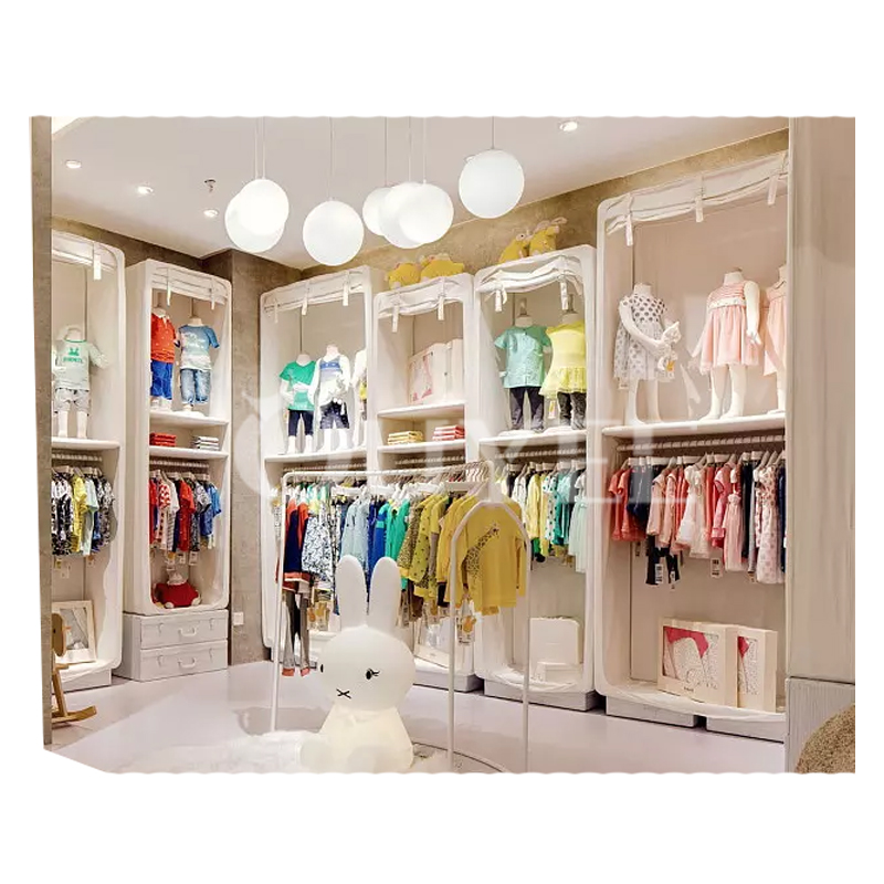 Lovely Color Wood Baby Kids Clothes Shop Decoration 