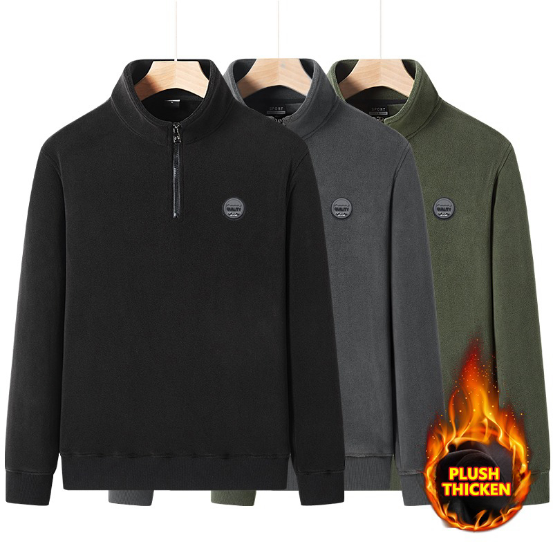 Hot Selling Men&#39;s Fleece Sweatshirt Autumn Winter High Quality Menswear Warm Windproof Pullover 