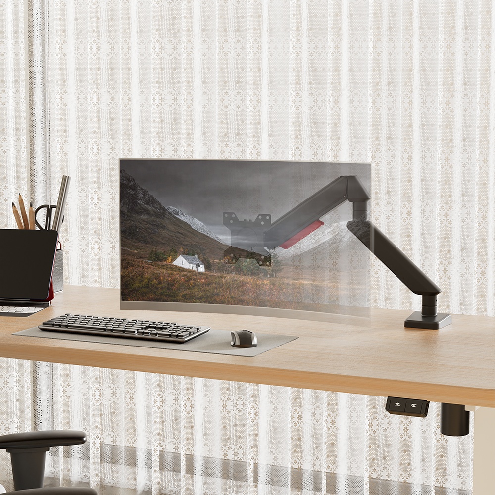 Portable Adjustable Aluminum Desk Shelf Computer Vesa Monitor Arm Stand Riser Holder Bracket Arm For 17-32 Inch Computer Screen 